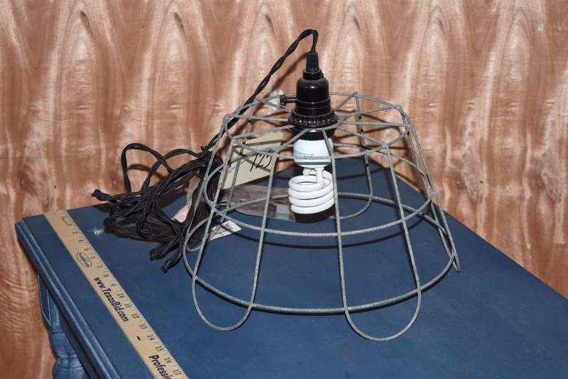 lot 125 image: Wire Basket Hanging Light