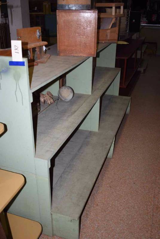 lot 132 image: Vintage Green Tiered Hardware Display