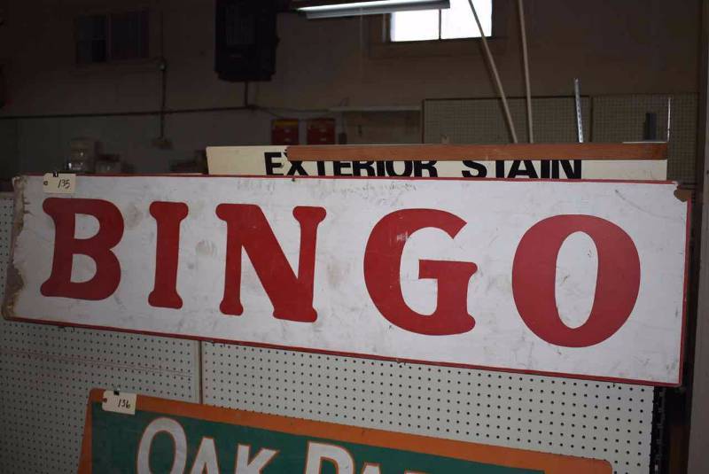 lot 135 image: Old BINGO Sign