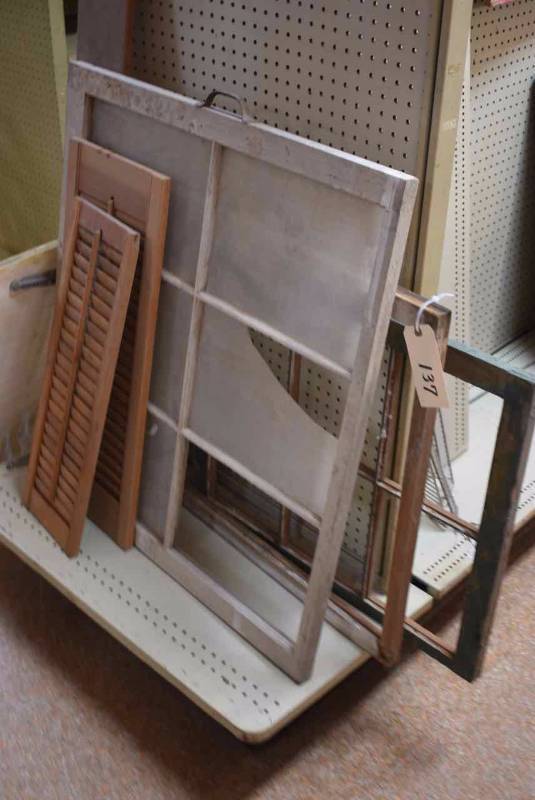 lot 137 image: Old Window, Window Frames, 2 Shutters