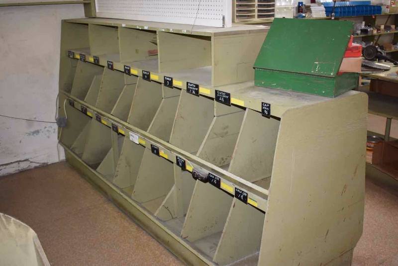 lot 155 image: Vintage Nail Bin Cabinet