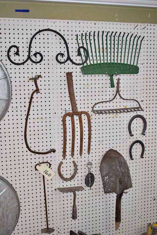 lot 160 image: Garden Tool Heads, Horseshoes, Etc.