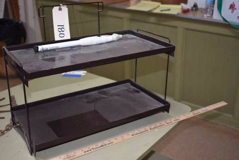 lot 180 image: Metal Shelf, Two Tiered