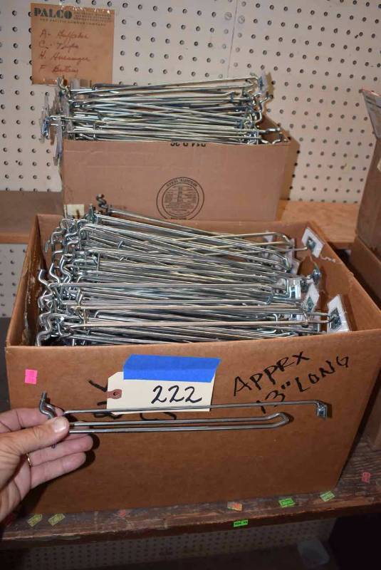 lot 222 image: Peg Board Hooks Apprx. 13 inch long