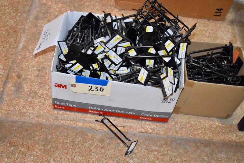 lot 230 image: Peg Board Hooks Black, Apprx. 6-12 long