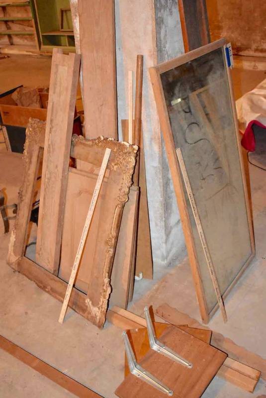 lot 247 image: Old Mirror, Trim, Old Frame, Window, Cabinet Door, Etc.