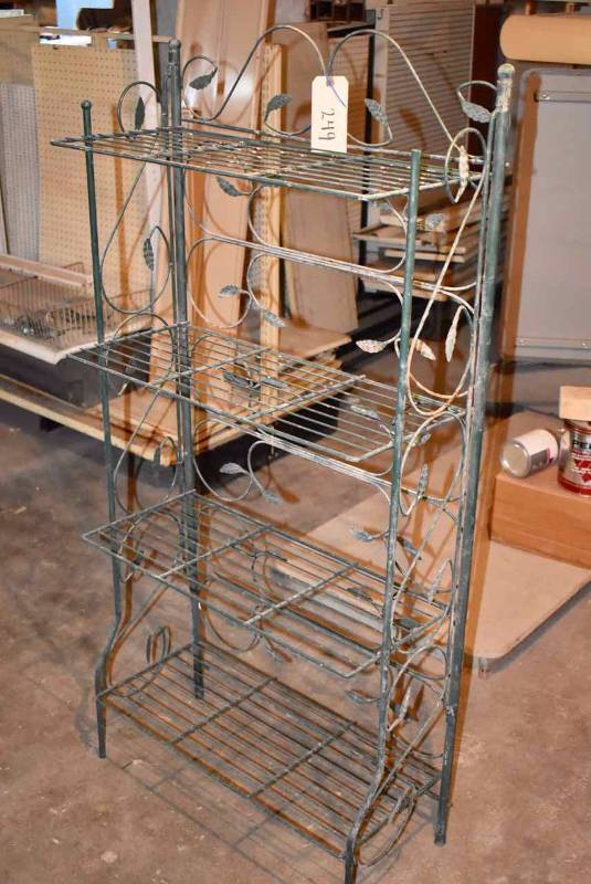 lot 249 image: Metal Folding Bakers Rack