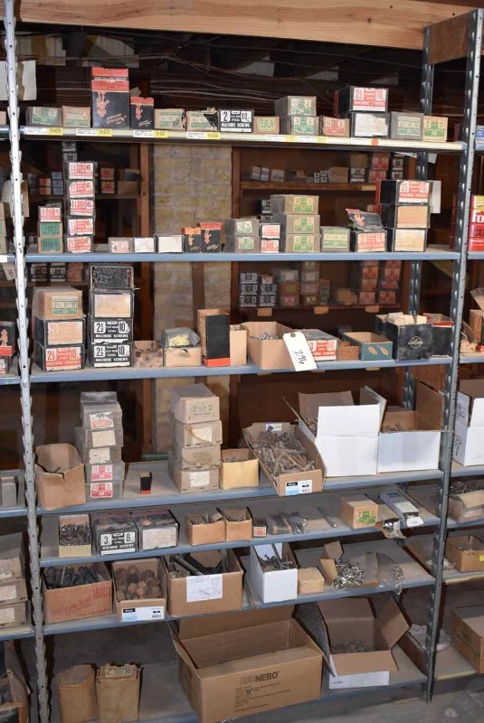 lot 296 image: (6) Shelves Of Stove Bolts, Machine Screws, Etc.