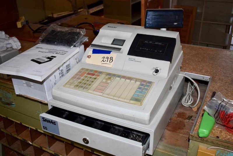 lot 298 image: Sams 4S ER-5115 II Electronic Cash Register, Keys, Manual