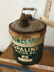 lot 239 image: Old Oil Can Sinclair Opaline Motor Oil