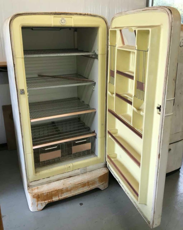 2) vintage appliances: (1) Wizard freezer, (1) Genuine