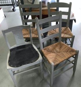 lot 73 image: (4) Gray Chairs