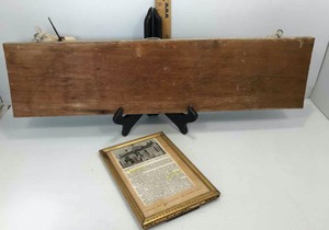 lot 83 image: Historic Boerne  Signature of Ring Tail Rino on Wood Piece