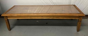 lot 59 image: Wooden Coffee Table with Plexi Glass