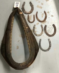 lot 108 image: Horse Coller, Asst. Rusty Old Horse Shoes