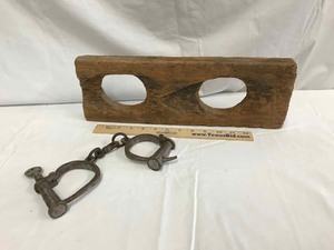 lot 328 image: Antique Hand Cuffs