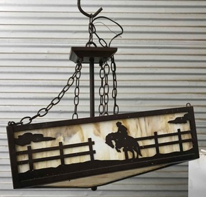 lot 337 image: Hanging Lamp Western Theme