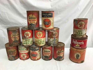 lot 342 image: Old Vintage Oil Cans (Texaco, Sinclair)