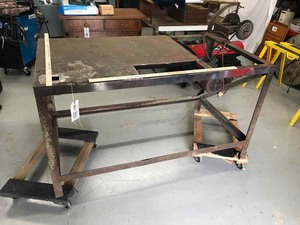 lot 7 image: Heavy Metal Work Table with Wire Wheel Motor (1hp)