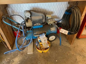 lot 57 image: Puma Electric Air Compressor, Black Air Hose, Attachments