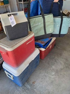 lot 69 image: Asst. Ice Chests, Cold Totes, All Weather Space Blankets