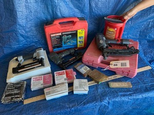 lot 88 image: Pneumatic Brad Nailer, Craftsman 16 Gauge Finish Nailer, Craftsman Nailer Stapler, Asst. Nails