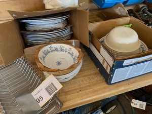 lot 95 image: Corelle Dishes, Dish Drain