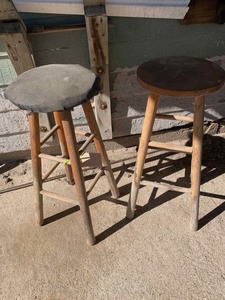 lot 111 image: (2) old bar stools
