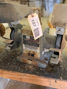 lot 107 image: Bench grinder 12 HP 6 inch x 34 inch wheels